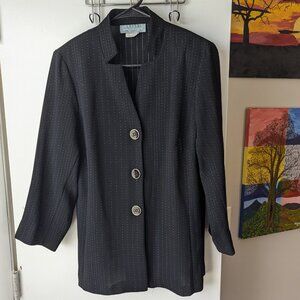 Leesa Fashions Pin Stripe Black Blazer Size 12